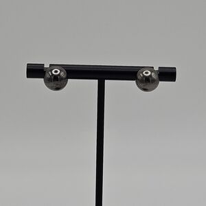 large gunmetal ball stud earrings